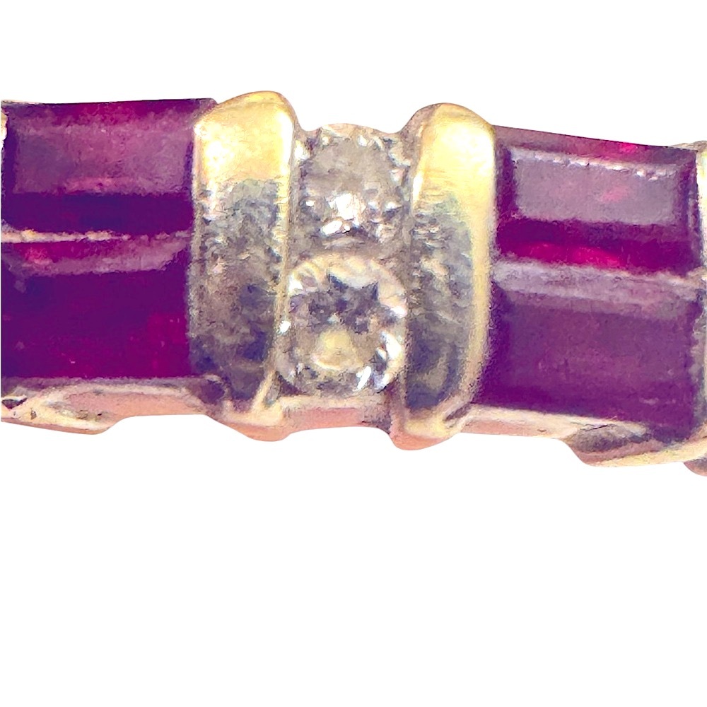 Vintage Ruby and Diamond Stackable Band Ring set in 14K White Gold. Size 7 EUC - Picture 4 of 4
